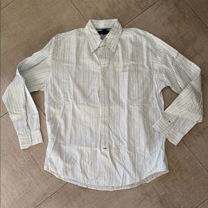 Tommy Hilfiger Men's Light Blue Striped Button-Down Shirt - size large